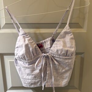 Edikted Lavender Strappy Crop Top